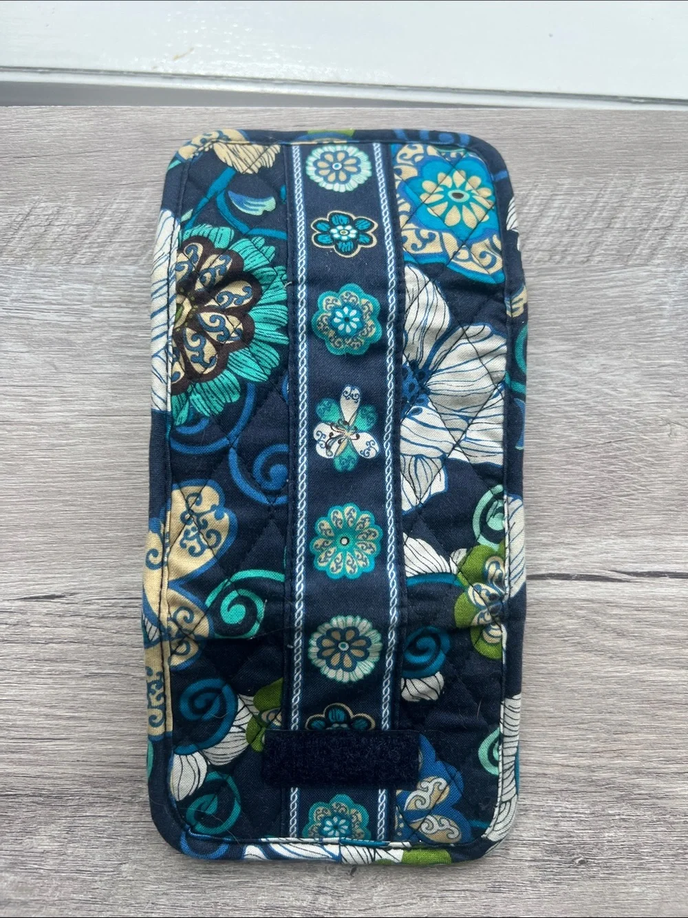 Vera Bradley Navy Blue Teal Floral Quilted Wallet - Picture 4 of 5